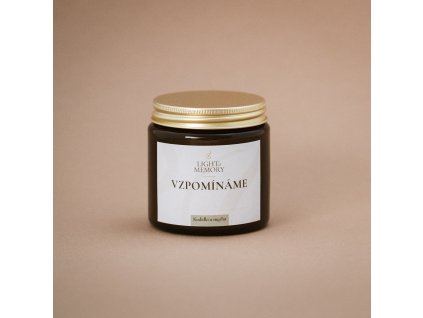 Sójová svíčka Kadidlo a myrha – hnědá sklenice zlaté víčko