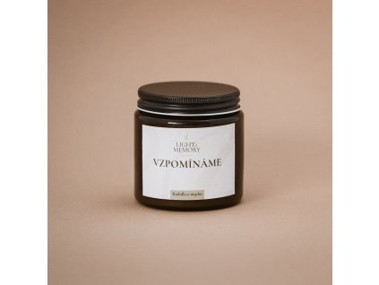 Sójová svíčka Kadidlo a myrha – hnědá sklenice černé víčko