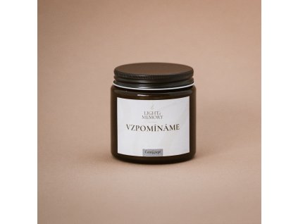 Sójová svíčka Černý pepř hnědá sklenice černé víčko