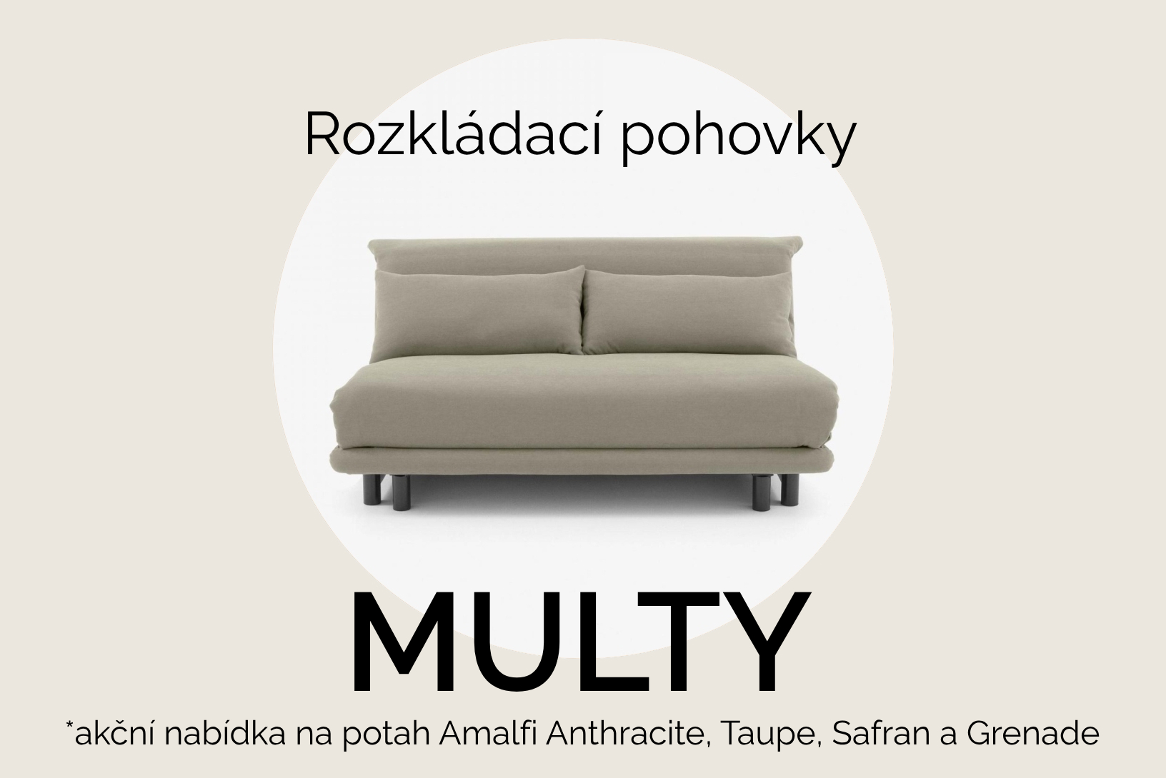 MULTY rozkládací pohovka v potahu Amalfi safran