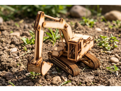 dřevěný bagr puzzle