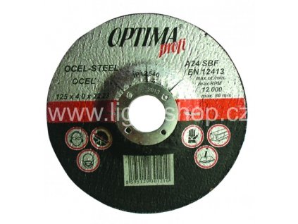 Brusný kotouč OPTIMAFLEX 125x6,5x22,2 IO12565S OCEL A24 SBF