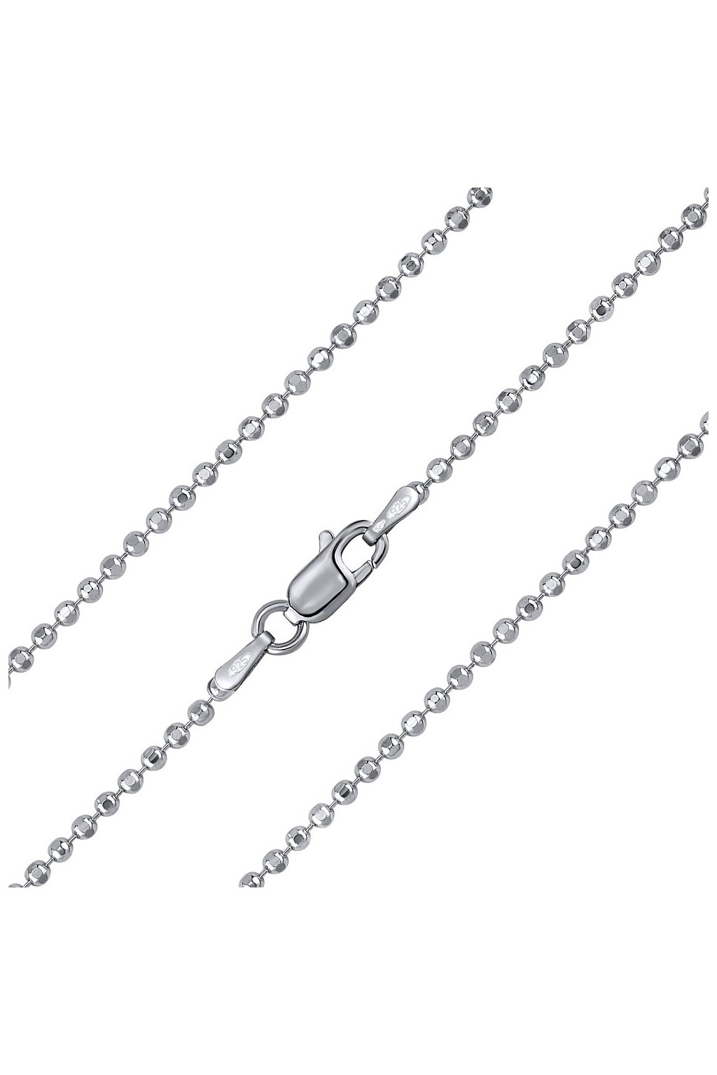 Strieborná guličková retiazka octagon diamond cut 2 mm