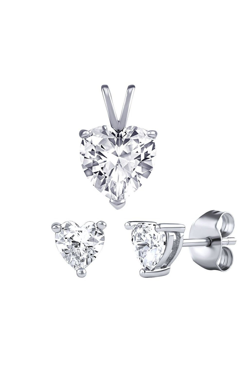 Strieborný set šperkov číre srdce