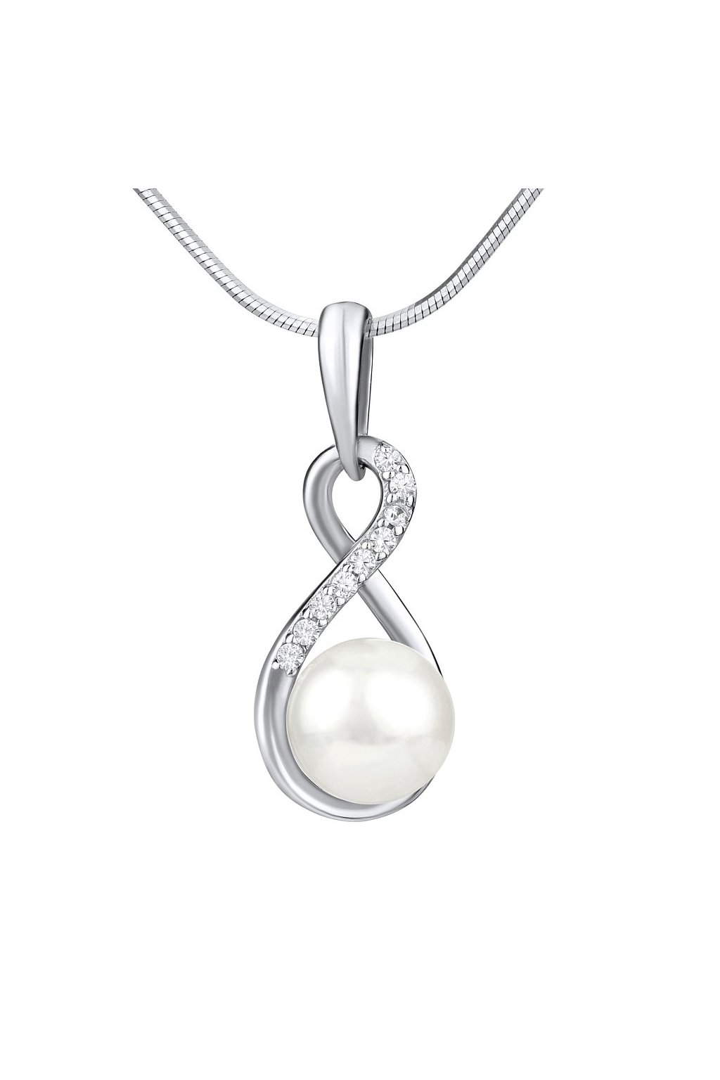 Strieborný prívesok s bielou pravou prírodnou perlou