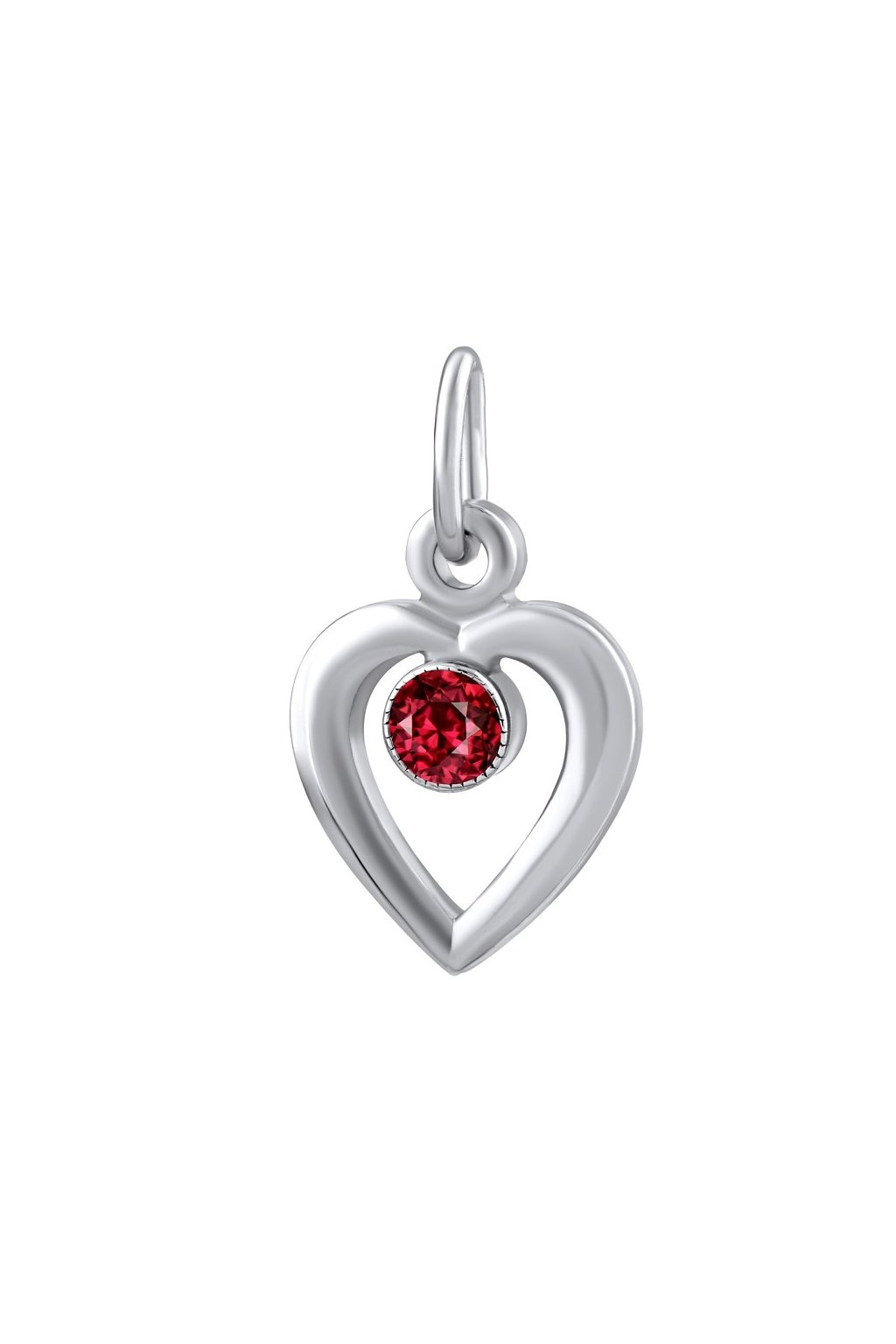 Zlatý prívesok srdce s prírodným červeným topásom Swarovski ® Gemstones