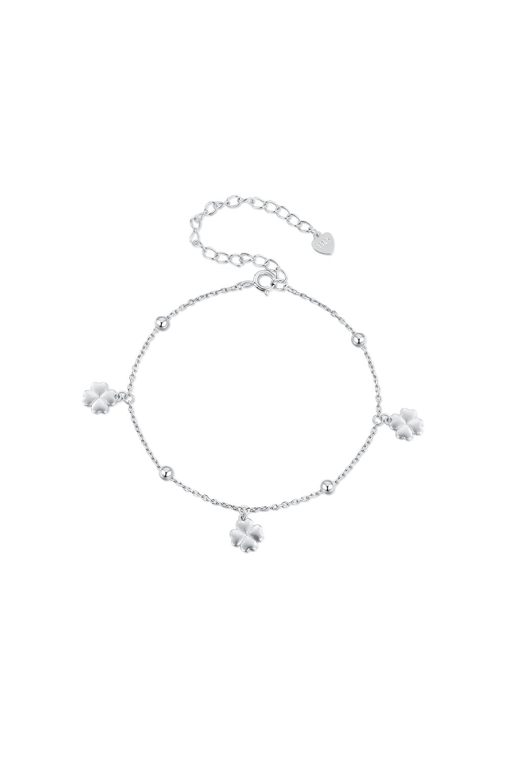Strieborný náramok štvorlístky