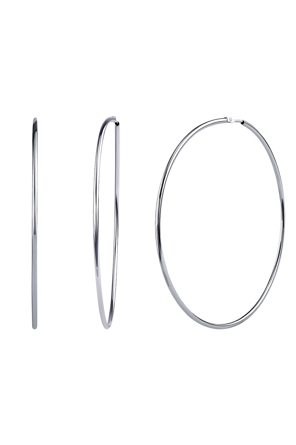 Kruhové náušnice zo striebra 2 x 80 mm