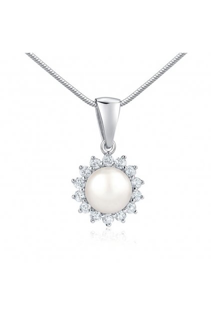 Strieborný prívesok s prírodnou bielou perlou
