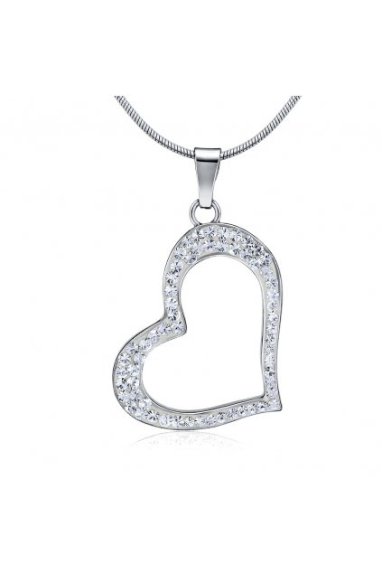 Strieborný prívesok srdce so Swarovski(R) Crystals