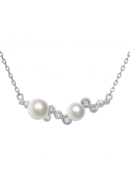 Strieborný perlový náhrdelník ILUMIA
