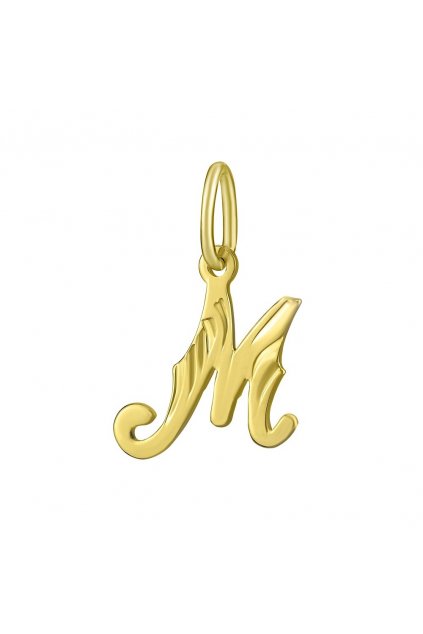 Zlatý prívesok písmeno M