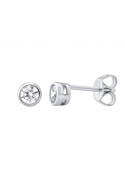 Strieborné náušnice so Swarovski ® Zirconia 4 mm