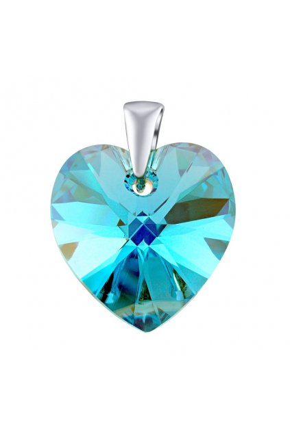 Strieborný prívesok - modré srdce CRYSTALLIZED (TM) - Swarovski Elements