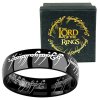 Čierny oceľový prsteň moci z Pána prsteňov a Hobit
