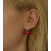 Strieborné náušnice kocky červené s krištáľom Swarovski® Crystals