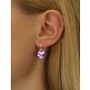 Strieborné náušnice fialové kocky Swarovski® Crystals