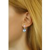 Strieborné náušnice so Swarovski® Crystals kvet modrý