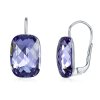 Strieborné náušnice so Swarovski® Crystals Baguette tanzanite