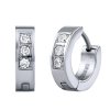 Kruhové oceľové náušnice 14 mm so zirkónmi