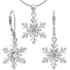 Set strieborných šperkov - náušnice a prívesok snehová vločka
