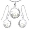 Strieborná perlová súprava šperkov prívesok a náušnice VIVA