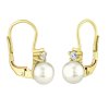 Zlaté náušnice s pravou perlou 5 mm