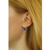 Strieborné náušnice so Swarovski® Crystals rivoli modré 8mm