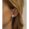 Strieborné náušnice štvorlístky so Swarovski® Zirconia