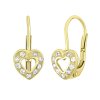 Zlaté náušnice srdiečka so Swarovski® Zirconia