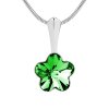 Strieborný prívesok kvetinka so Swarovski Crystals 10 mm-zelená