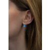 Strieborné náušnice s modrým opálom