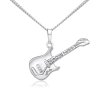 Moderný strieborný prívesok gitara