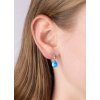 Strieborné náušnice MIRAY s modrým syntetickým opálom