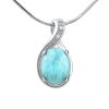Strieborný prívesok s prírodným drahým kameňom Larimar