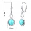 Strieborné visacie náušnice s prírodným kameňom Larimar