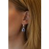 Strieborné náušnice visiace s prírodným modrým Kyanitom