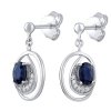 Strieborné náušnice s prírodným zafírom