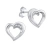 Strieborné náušnice srdiečka na puzety