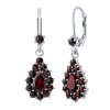 Strieborné náušnice PERSEA s pravými granátmi