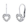 Strieborné srdiečkové náušnice so Swarovski ® zirkónmi
