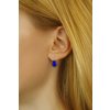 Strieborné náušnice so Swarovski ® Crystals kvapka tmavo modrá
