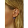 Strieborné náušnice nezábudky s modrým kameňom Swarovski ® Created Stones