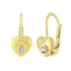 Zlaté náušnice srdce s prírodným čírym topásom Swarovski ® Gemstones