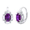 CARISSA strieborné náušnice so syntetickým fialovým ametystom
