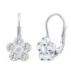 Strieborné náušnice nezábudky s čírymi Swarovski ® Zirconia