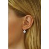Strieborné náušnice nezábudky s čírymi Swarovski ® Zirconia