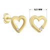 Zlaté náušnice srdiečka so zirkónmi
