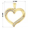 Zlatý prívesok veľké srdce so zirkónmi