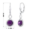 Strieborné náušnice s prírodným Ametystom